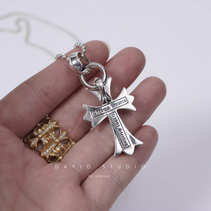 SMALL CROSS PENDANT WITH BAIL – BALL CHAIN