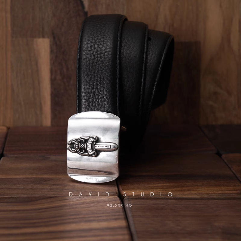 DAGGER BUCKLE COWHIDE LEATHER BELT