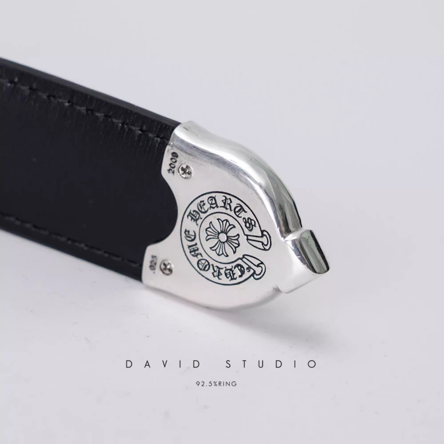 GEM BUCKLE COWHIDE LEATHER BELT