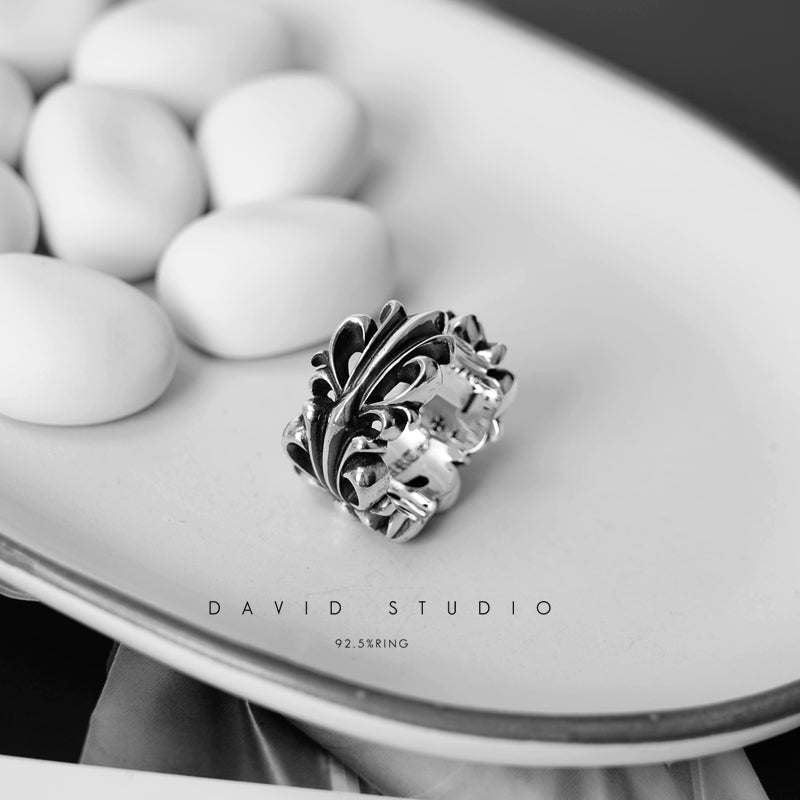 CHROME HEARTS DOUBLE FLORAL RING
