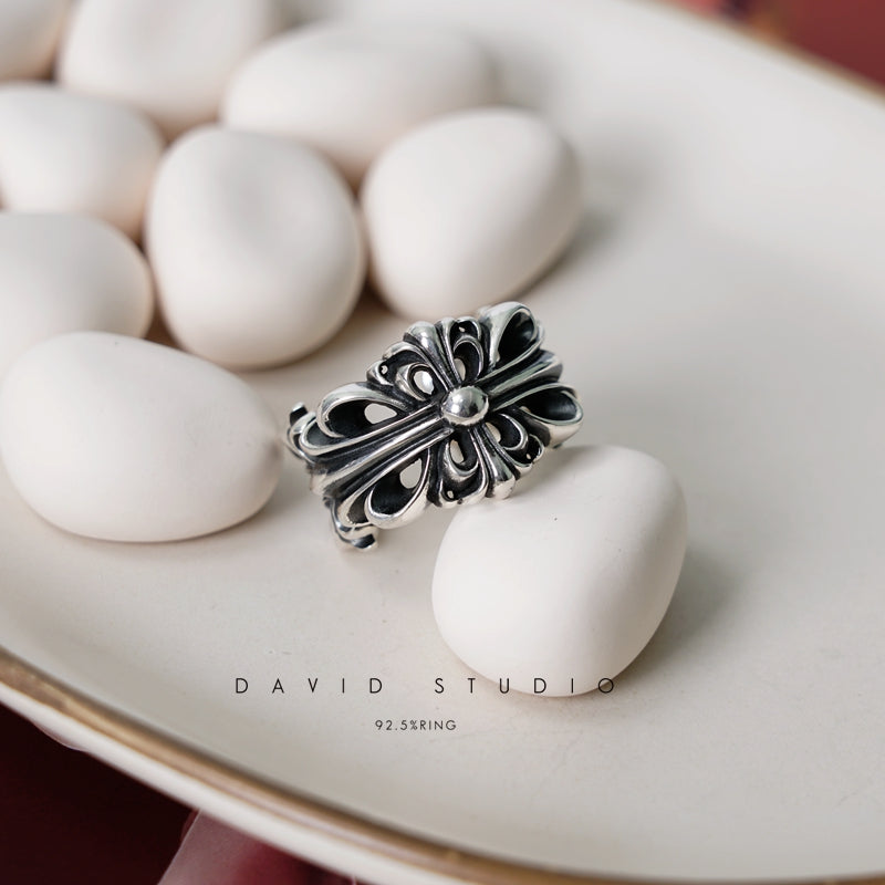 CHROME HEARTS DOUBLE FLORAL RING