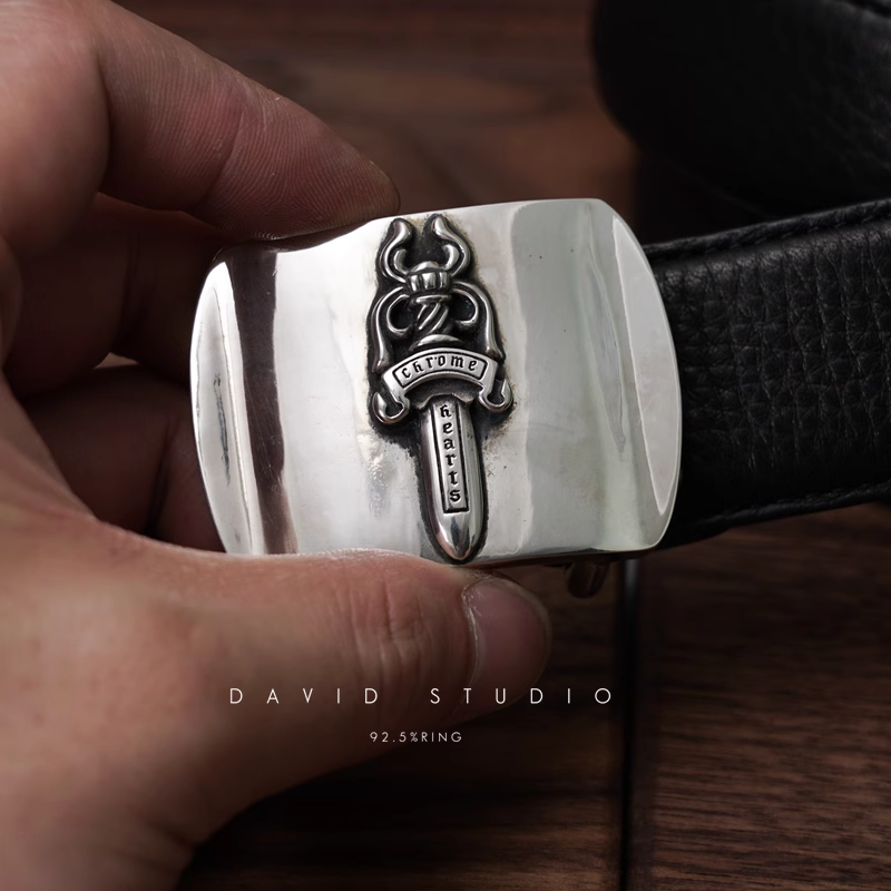 DAGGER BUCKLE COWHIDE LEATHER BELT