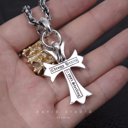 SMALL CROSS PENDANT WITH BAIL – PAPER CHAIN