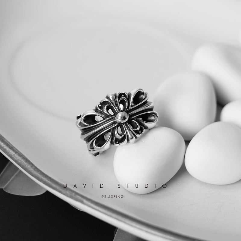 CHROME HEARTS DOUBLE FLORAL RING