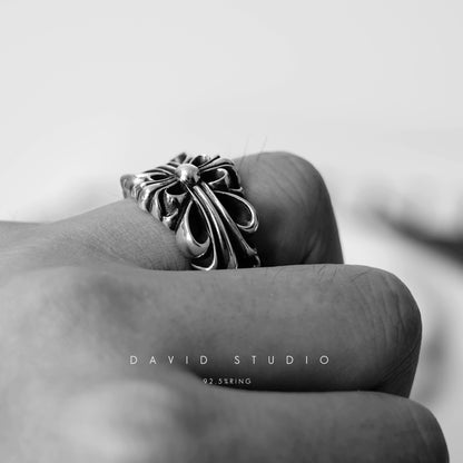 CHROME HEARTS DOUBLE FLORAL RING