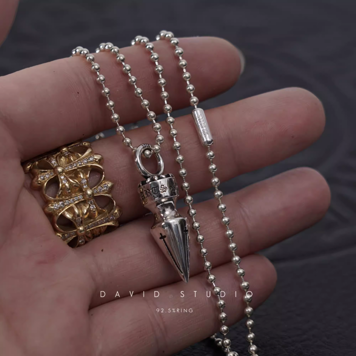SPIKE PENDANT – BALL CHAIN