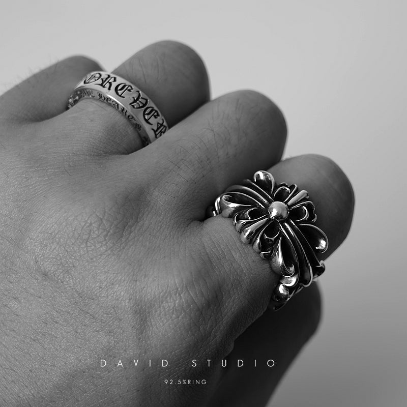 CHROME HEARTS DOUBLE FLORAL RING