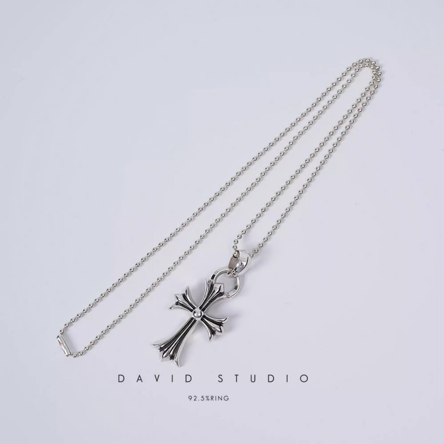SMALL CROSS PENDANT WITH BAIL – BALL CHAIN