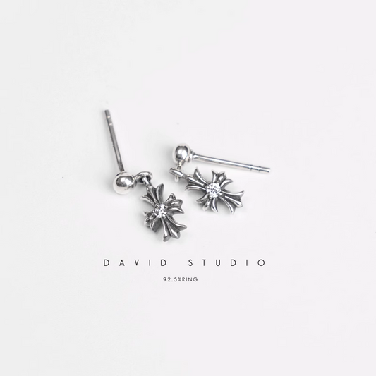 TINY E CH PLUS DROP EARRINGS WITH DIAMONDS