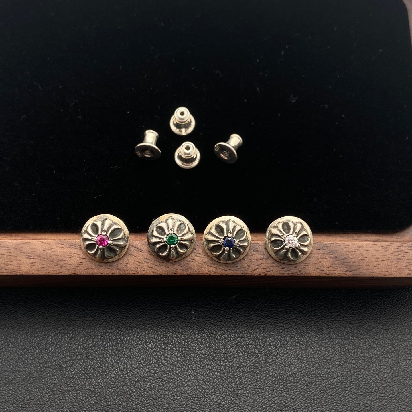 CROSS BALL STUD WITH DIAMOND