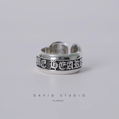 CHROME HEARTS SCROLL RING – SMALL LABEL RING