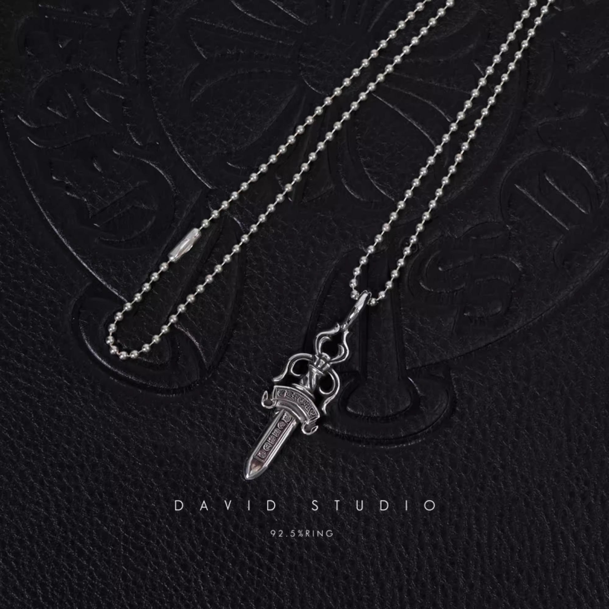 Double Dagger Pendant – Ball Chain | David Studio – David_Studio Double Dagger Pendant – Ball Chain | David Studio – David_Studio