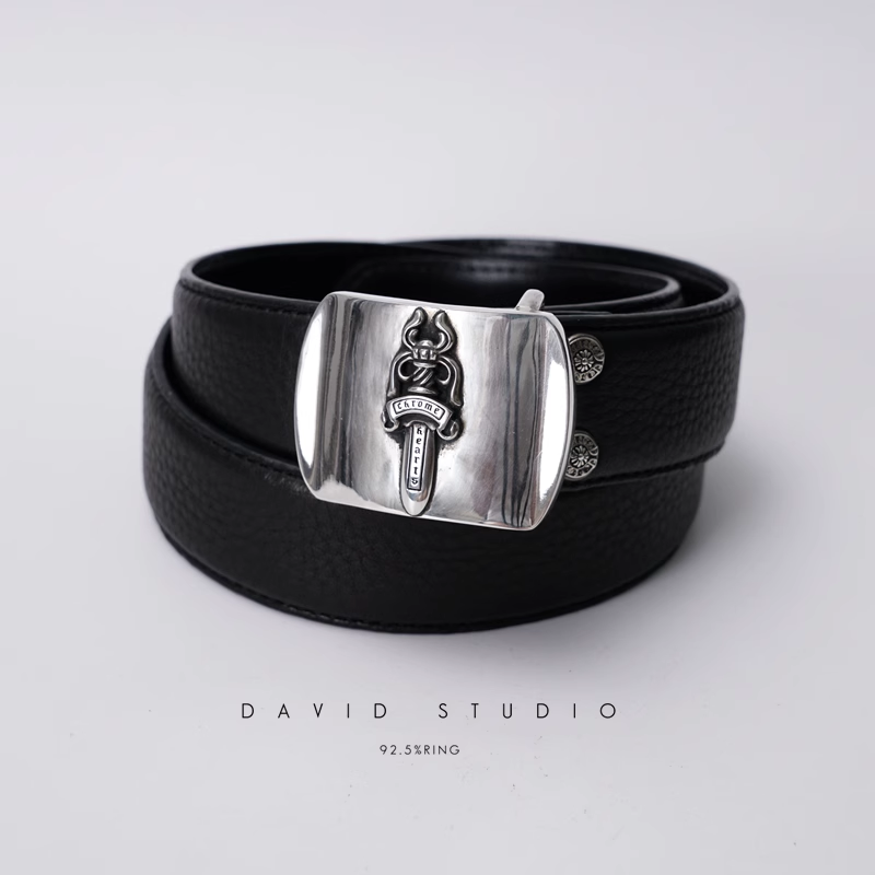 DAGGER BUCKLE COWHIDE LEATHER BELT