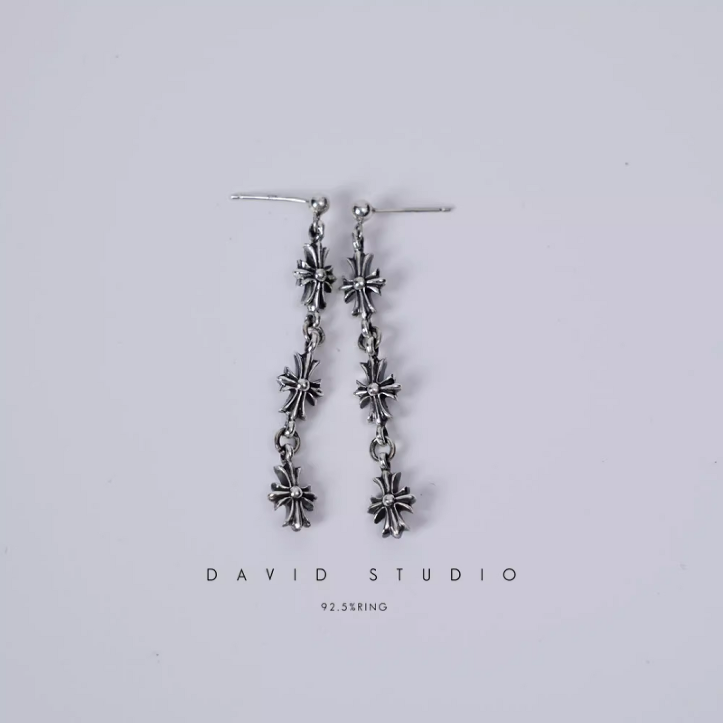 3 DROP CROSS EARRING