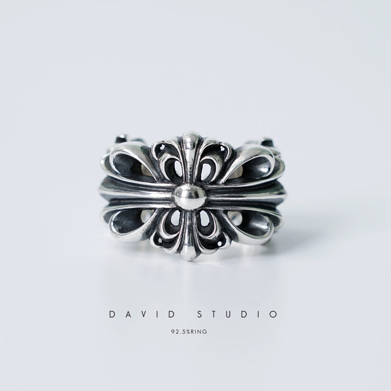 CHROME HEARTS DOUBLE FLORAL RING