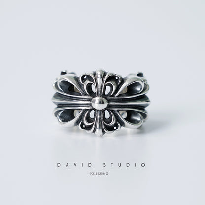 CHROME HEARTS DOUBLE FLORAL RING