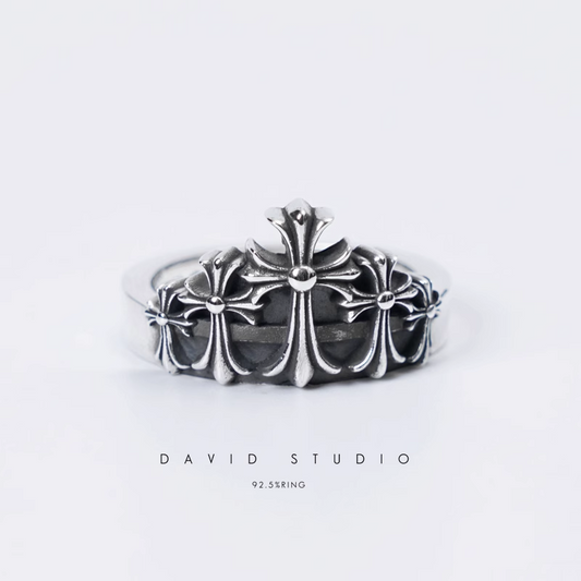 CHROME HEARTS CROSS CROWN RING