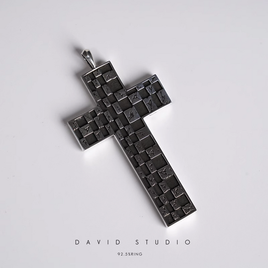 CHESSBOARD CROSS PENDANT
