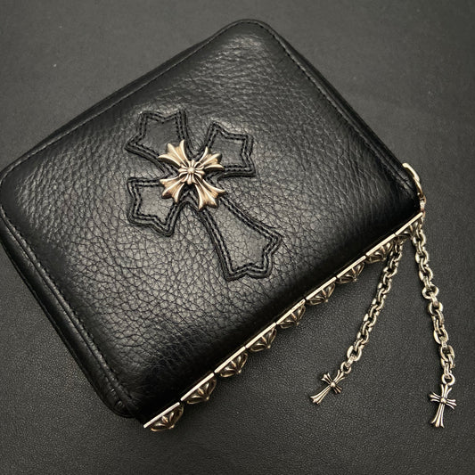 DOUBLE BABYFAT CROSS PAPER CHAIN ZIPPER WALLET