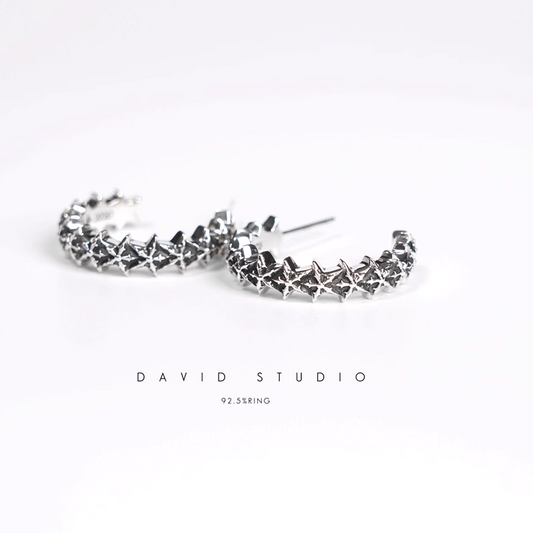5 SIDED STAR HOOP EARRINGS