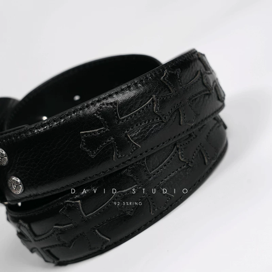 CROSS COWHIDE LEATHER BELT