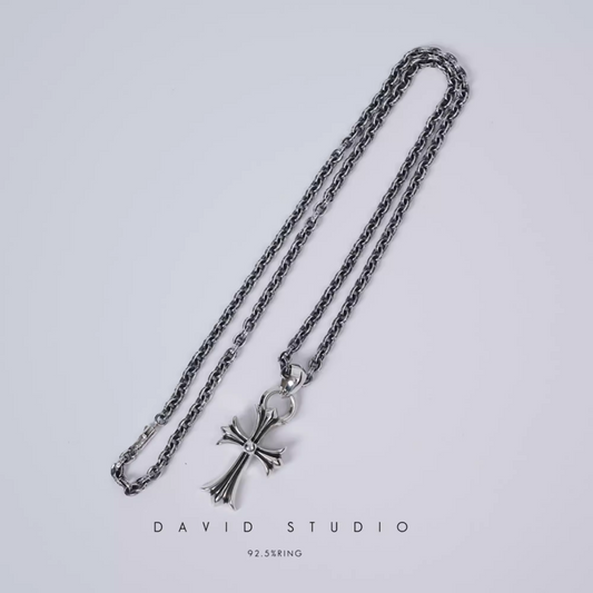 SMALL CROSS PENDANT WITH BAIL – PAPER CHAIN