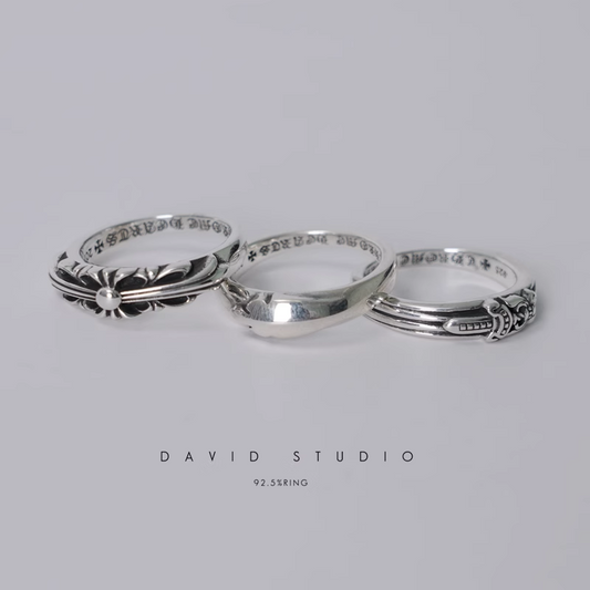 BABY CLASSIC FLORAL CROSS RING/DAGGER/FLEUR TAIL Ring