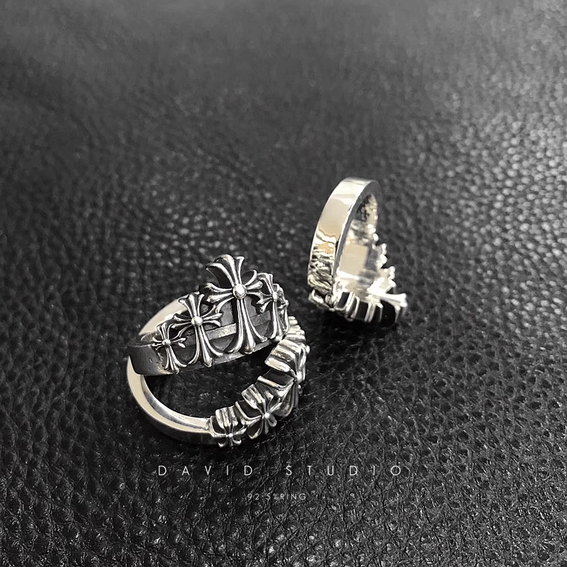CHROME HEARTS CROSS CROWN RING