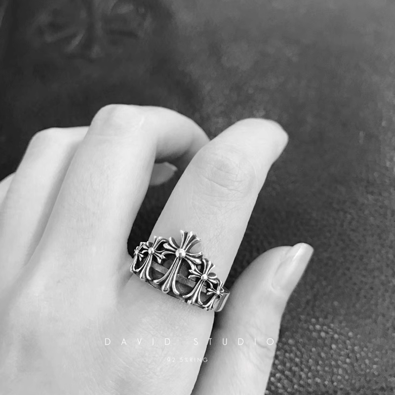 CHROME HEARTS CROSS CROWN RING