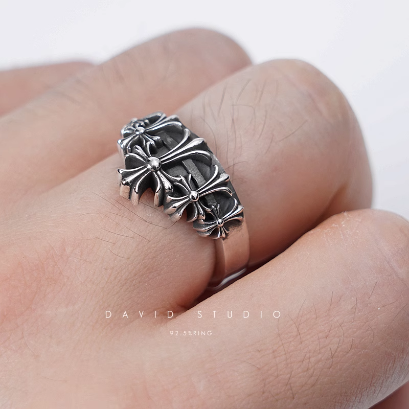 CHROME HEARTS CROSS CROWN RING