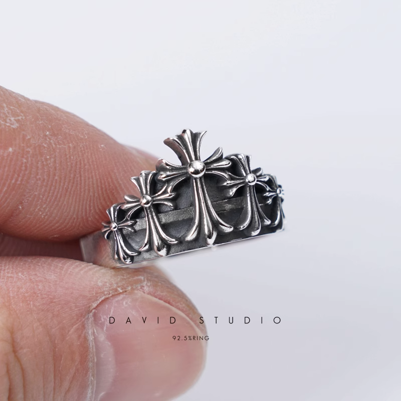 CHROME HEARTS CROSS CROWN RING
