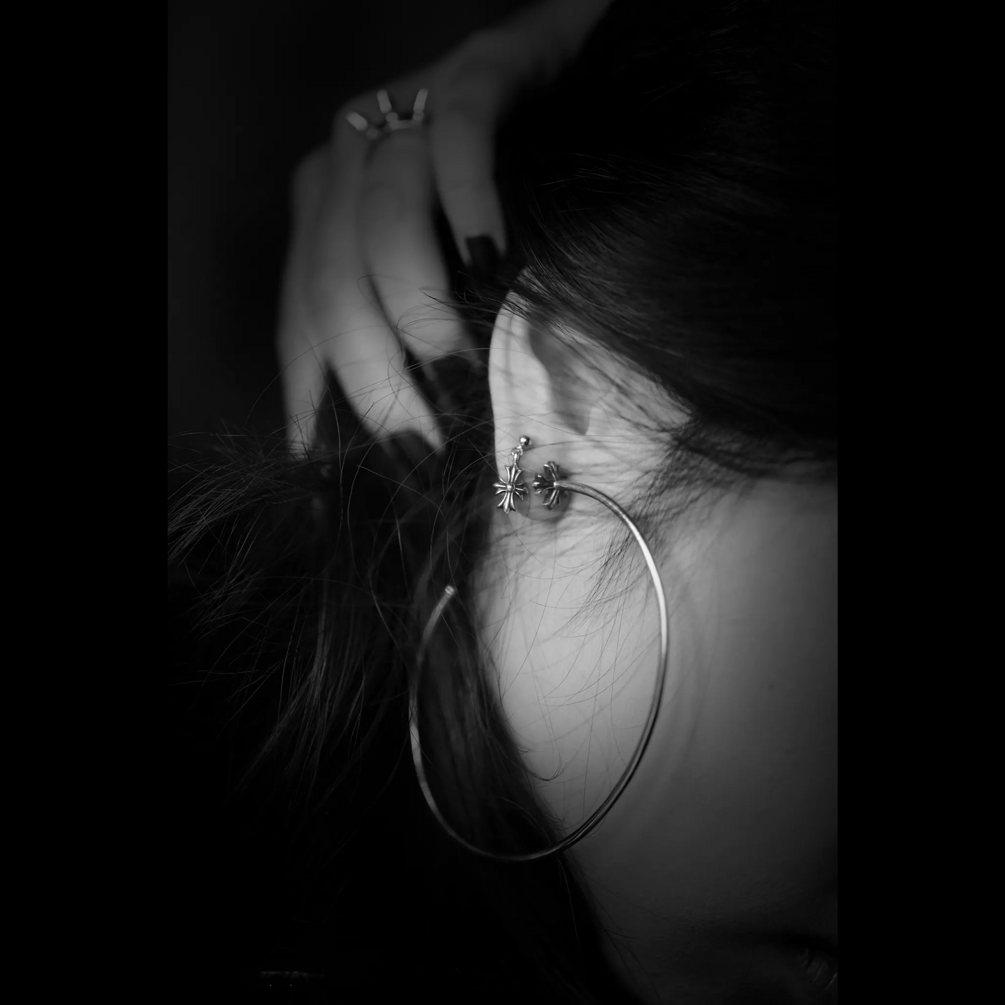 TINY E CH PLUS DROP EARRINGS