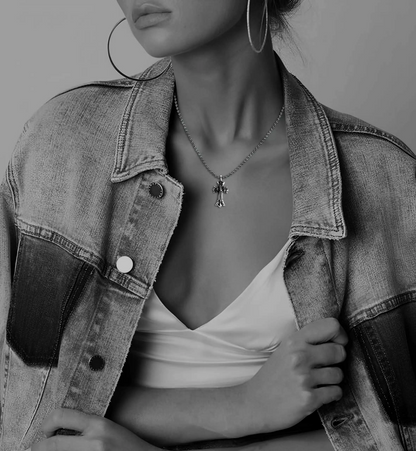 DOUBLE CROSS CHARM – BALL CHAIN