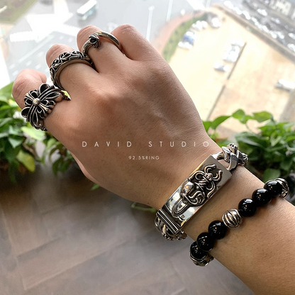 DOUBLE ID FANCY LINK BRACELET