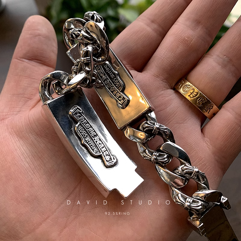 DOUBLE ID FANCY LINK BRACELET