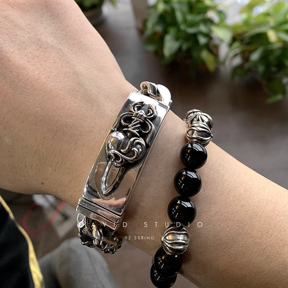 DOUBLE ID FANCY LINK BRACELET