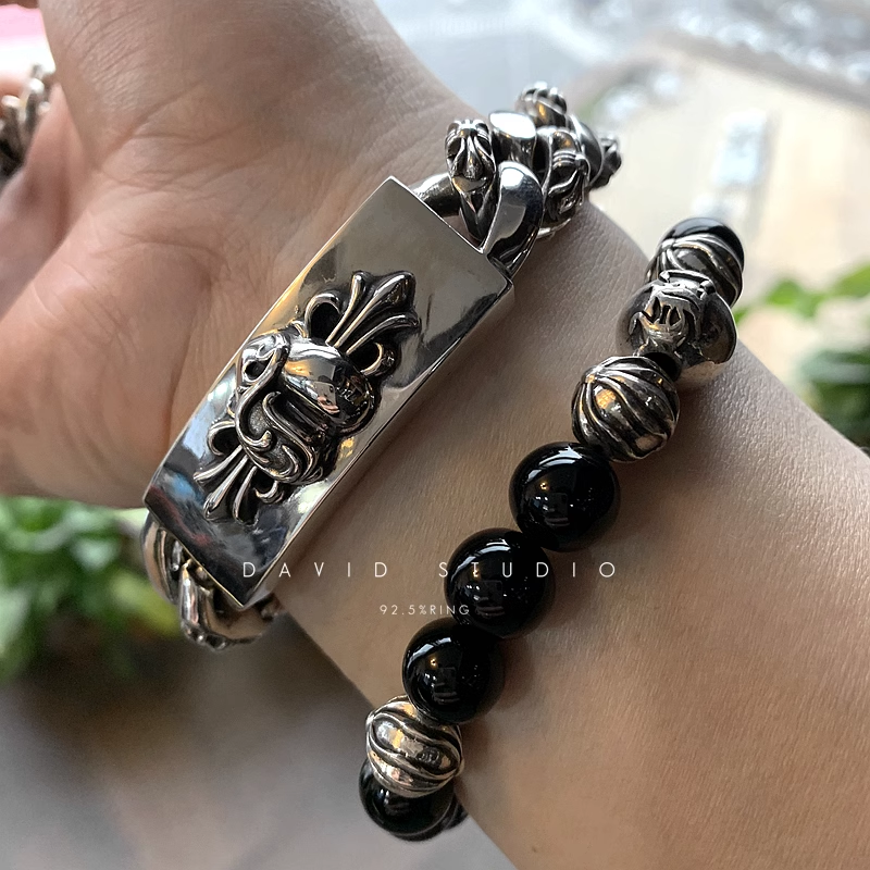 DOUBLE ID FANCY LINK BRACELET