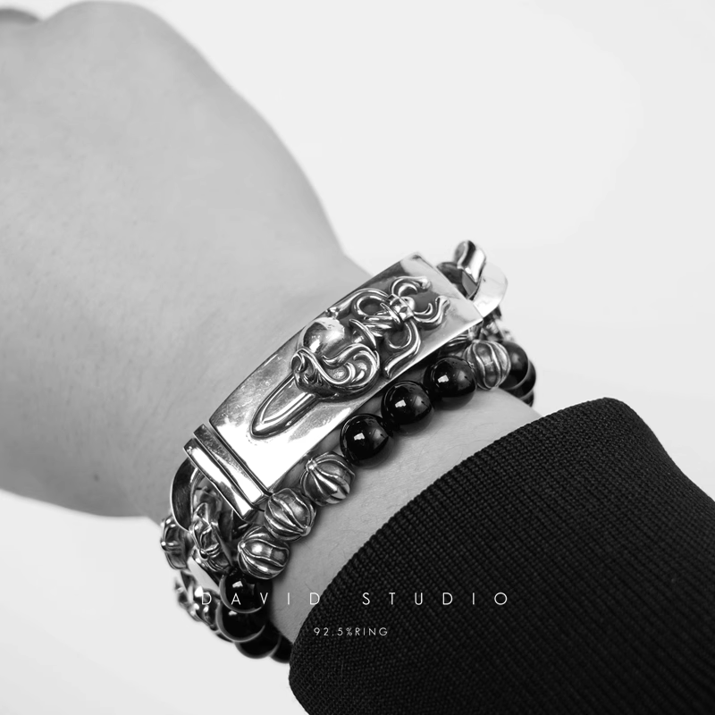 DOUBLE ID FANCY LINK BRACELET