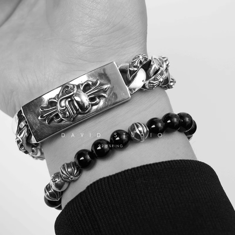 DOUBLE ID FANCY LINK BRACELET