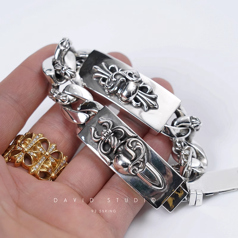 DOUBLE ID FANCY LINK BRACELET