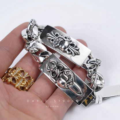 DOUBLE ID FANCY LINK BRACELET