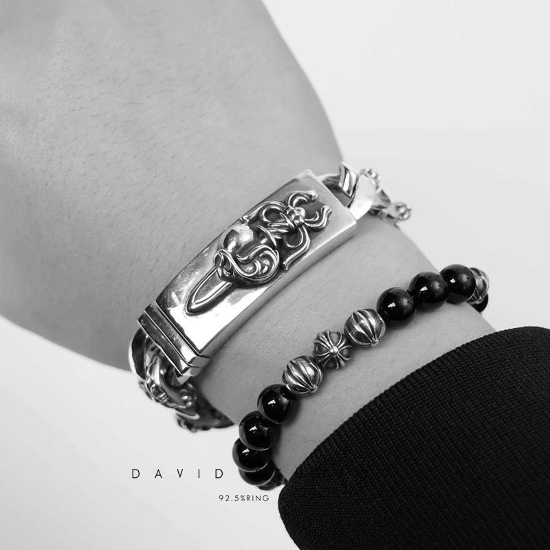 DOUBLE ID FANCY LINK BRACELET
