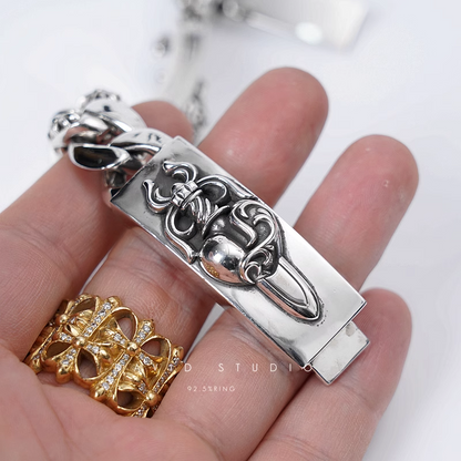 DOUBLE ID FANCY LINK BRACELET