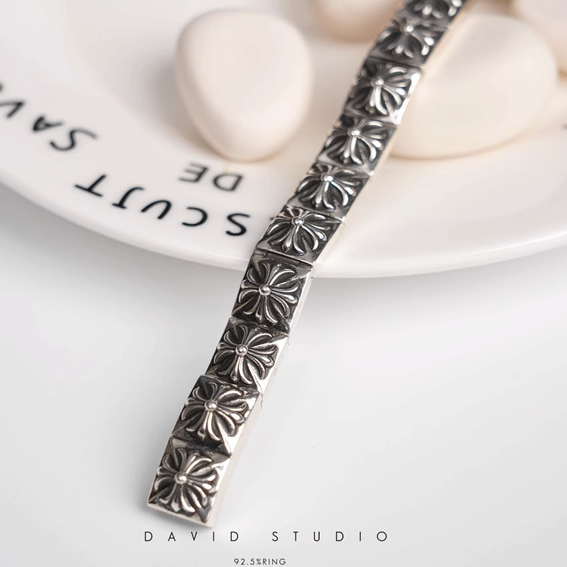 CH PLUS SQUARE PATTERN BRACELET