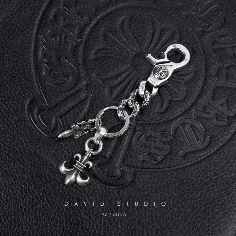 FANCY LINK KEY CHAIN WITH BS FLEUR AND DAGGER KEY RING