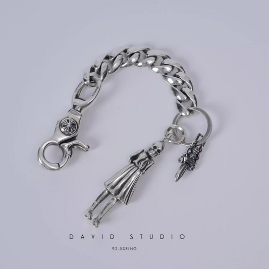 9 LINK KEY CHAIN WITH FOTI SKIPPY AND DAGGER KEY RING