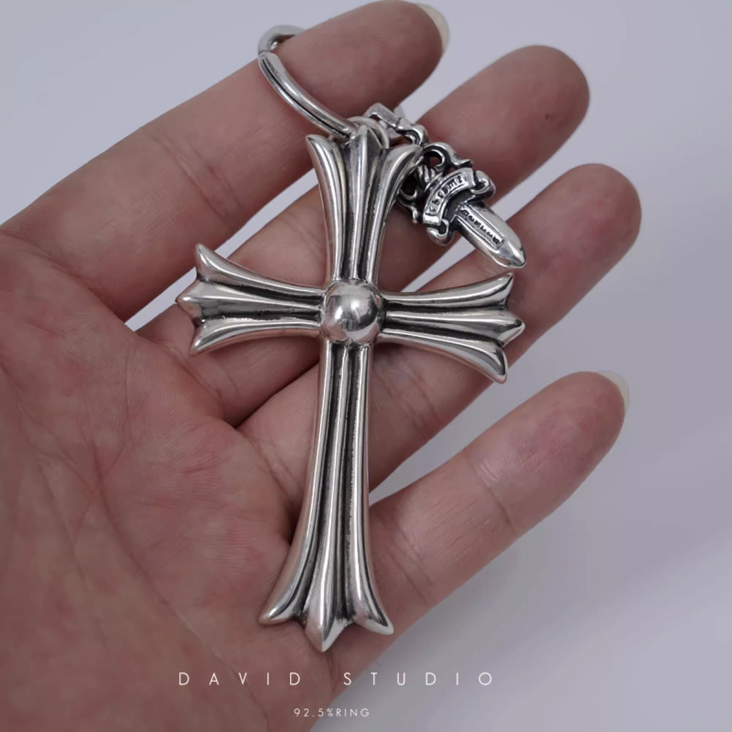 CROSS AND DAGGER KEY RING
