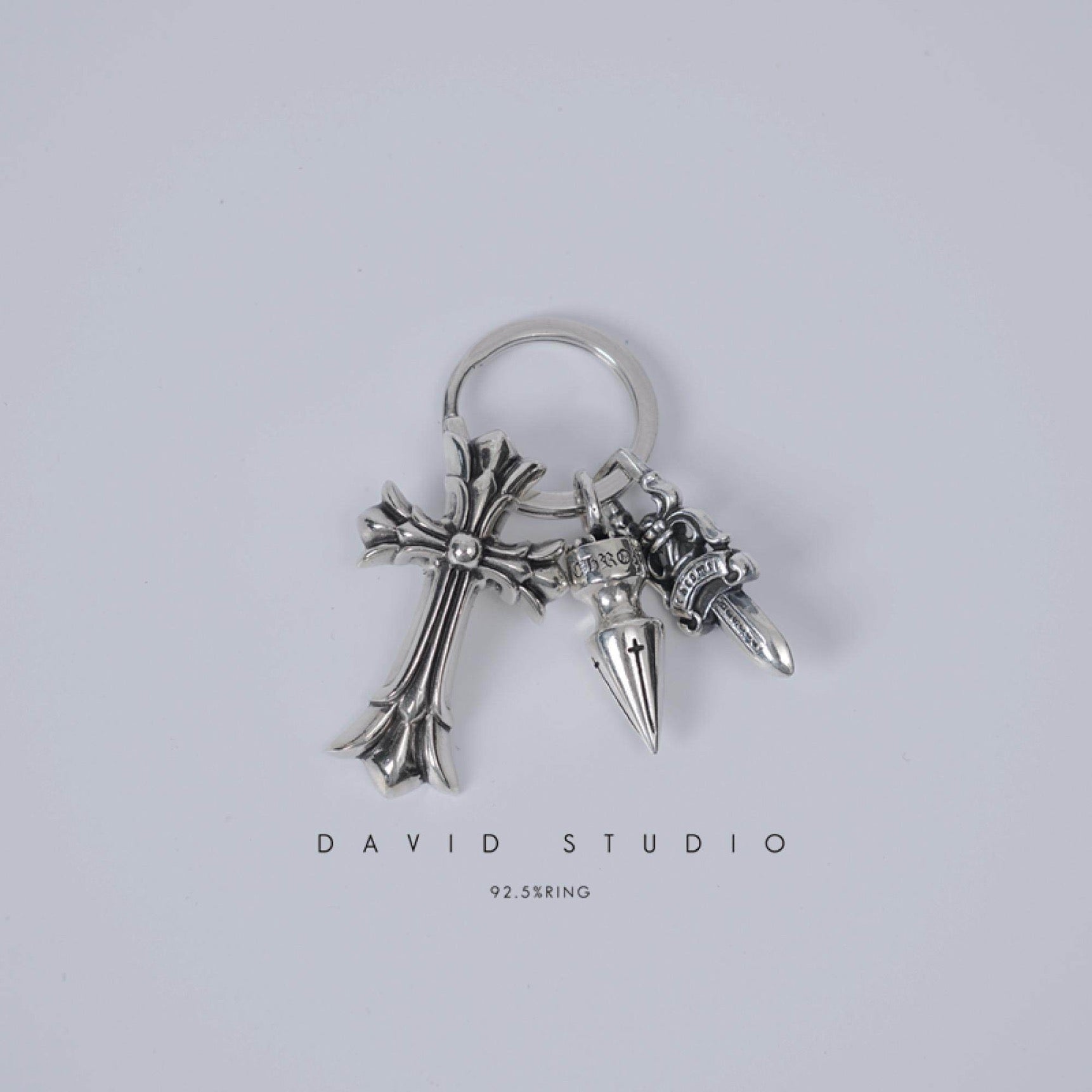 Chrome Hearts Double Cross Multi Key Ring – David Studio – David_Studio
