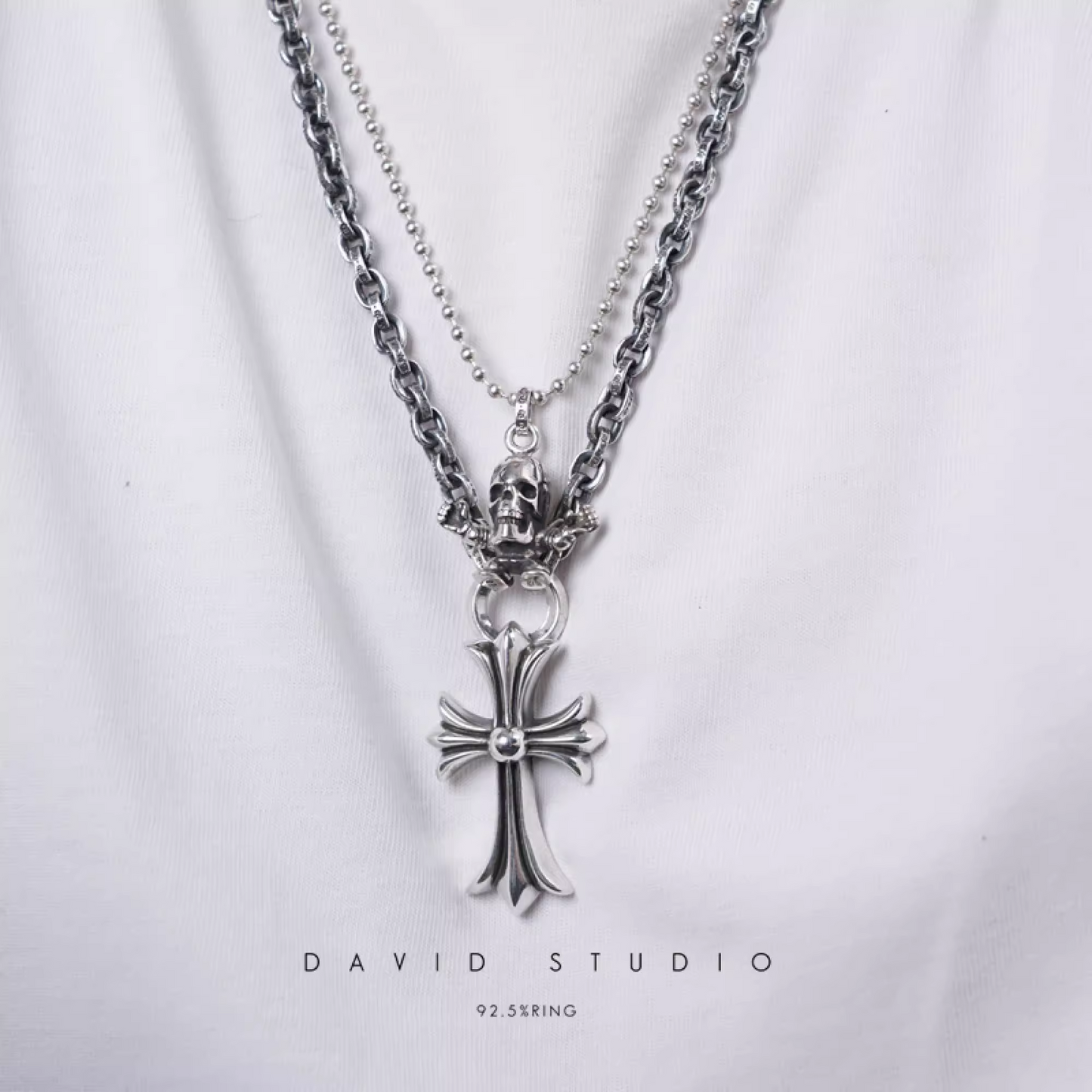 SMALL CROSS PENDANT WITH BAIL – PAPER CHAIN（PACKAGE）