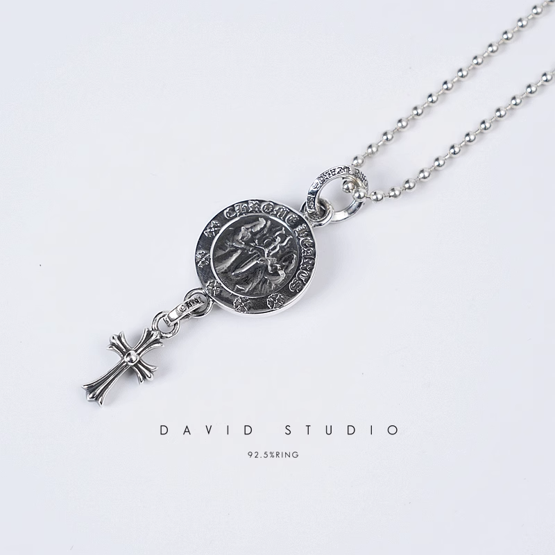 ANGEL MEDALLION BABY CROSS CHARM – BALL CHAIN